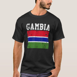 Retro Vintage Gambia Flag Gambian Roots T-Shirt