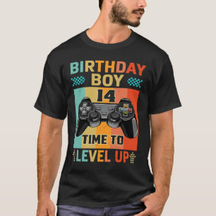 Retro Vintage Gaming 14 Years Old Level Up 14th Bi T-Shirt