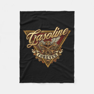 Retro Vintage Gasoline Forever Mens Car Mechanic Fleece Blanket