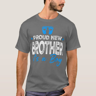 Retro Vintage Gender Reveal Proud New Brother It's T-Shirt