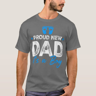 Retro Vintage Gender Reveal Proud New Dad It's A B T-Shirt