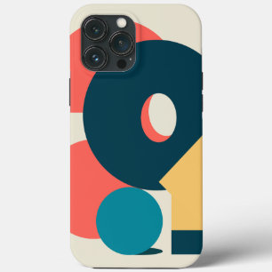 Retro vintage geometric risograph, risoprint iPhone 13 pro max case