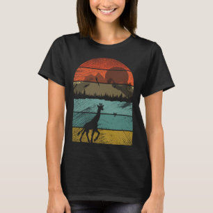 Retro vintage Giraffe  and cute animal  4 T-Shirt
