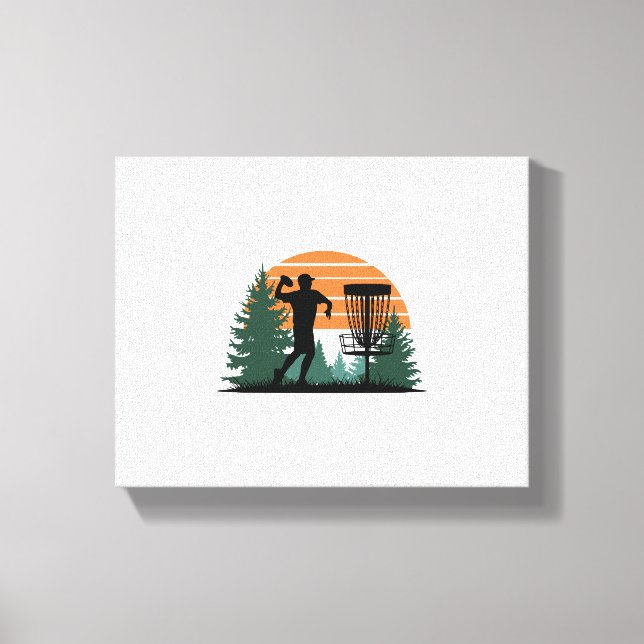 Retro Vintage Golf Disc Playing Canvas Print (Front)