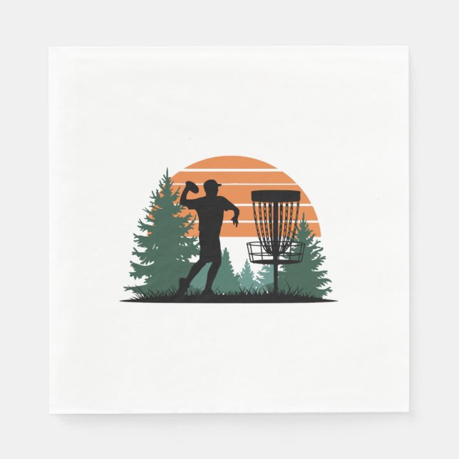 Retro Vintage Golf Disc Playing Napkin (Front)