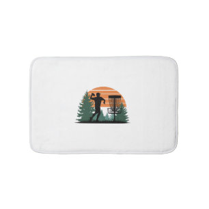 Retro Vintage Golf Disk Playing Bath Mat