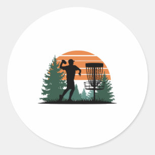 Retro Vintage Golf Disk Playing Classic Round Sticker