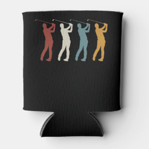 Retro vintage Golfer Can Cooler