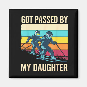 Retro vintage got passed by daughter funny skiing magnet