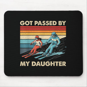 Retro vintage got passed by daughter funny skiing mouse pad