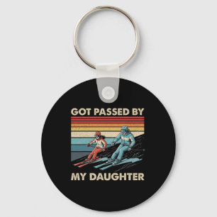 Retro Vintage Got Ped By My Daughter Funny Skiing Keychain