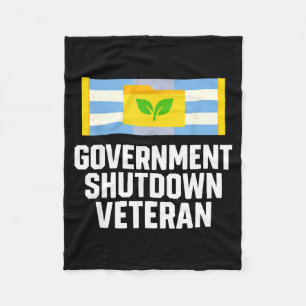 Retro Vintage Government Shutdown Veteran Fleece Blanket