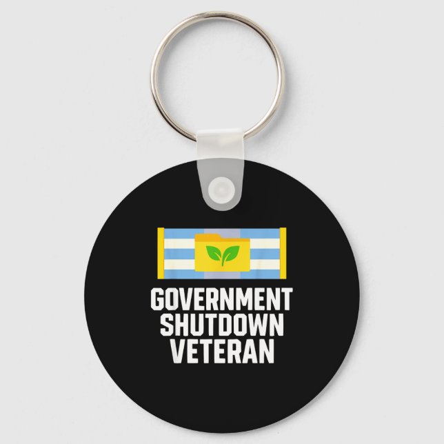 Retro Vintage Government Shutdown Veteran  Keychain (Front)