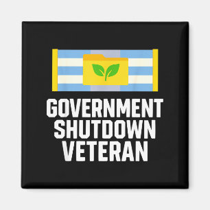 Retro Vintage Government Shutdown Veteran Magnet