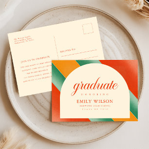 Retro Vintage Graduation  Grad Party Invitation  Postcard