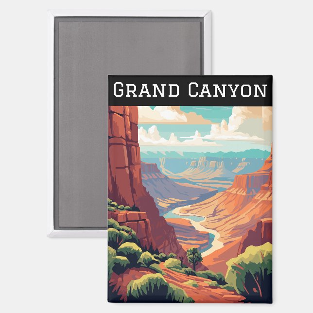 Retro Vintage Grand Canyon National Park Arizona  Magnet (Front/Back)
