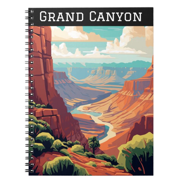 Retro Vintage Grand Canyon National Park Arizona  Notebook (Front)