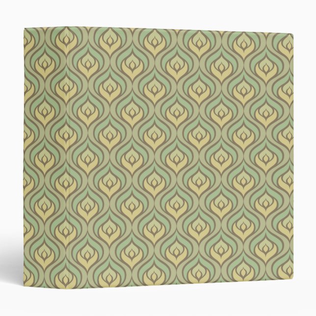 Retro vintage green and yellow pattern binder (Front/Spine)