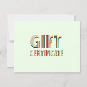Retro Vintage Green Gift Certificate