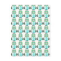 Retro Vintage Green Owls Pattern