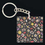 Retro Vintage Grunge Sunshine Bliss Keychain<br><div class="desc">vintage grunge happy sun flower,  distressed retro yellow daisy face,  edgy floral street wear design,  aesthetic weathered smiling sunshine art,  textured boho radiant petal graphic,  muted gold urban punk bloom,  cracked paint joyful summer vibe,  classic rocker bright solar motif,  faded denim organic power symbol,  rough edge cheerful glow badge</div>
