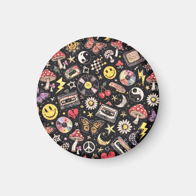 Retro Vintage Grunge Sunshine Bliss Magnet (Front)