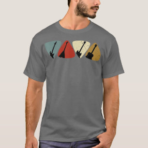 Retro Vintage Guitar Pick Player Guitarist Bassist T-Shirt