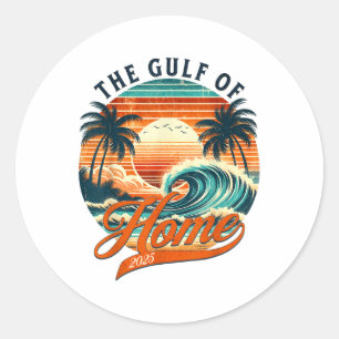 Retro Vintage Gulf Of Home 2025 Apparel Tee Americ Classic Round Sticker