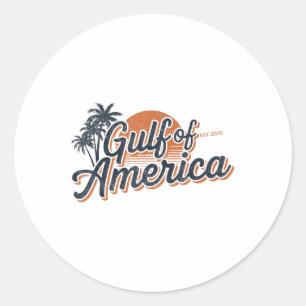 Retro Vintage Gulf Of Us America 2025 American Fla Classic Round Sticker