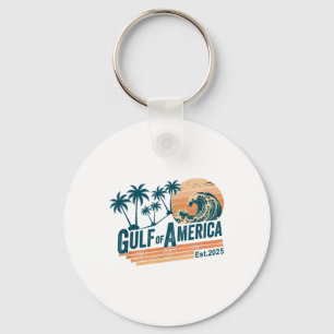 Retro Vintage Gulf Of Us America 2025 American Fla Keychain