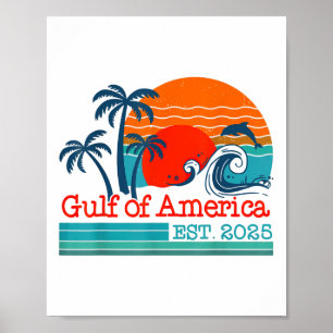 Retro Vintage Gulf Of Us America 2025 American Fla Poster