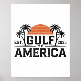 Retro Vintage Gulf Of Us America 2025 American Fla Poster