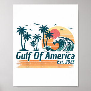Retro Vintage Gulf Of Us America 2025 American Fla Poster