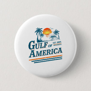 Retro Vintage Gulf Of Us America 2025 American Gif 2 Inch Round Button