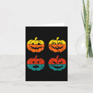 Retro Vintage Halloween Jack O Lantern Pumpkin Card