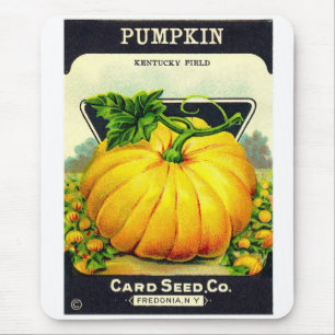 Retro Vintage Halloween pumpkin seed package Mouse Pad