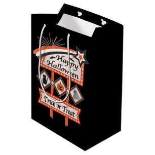 Retro Vintage Halloween Sign – Trick or Treat Medium Gift Bag