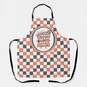 Retro Vintage Halloween Sign –Trick or Treat Plaid Apron