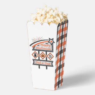Retro Vintage Halloween Sign –Trick or Treat Plaid Favor Box