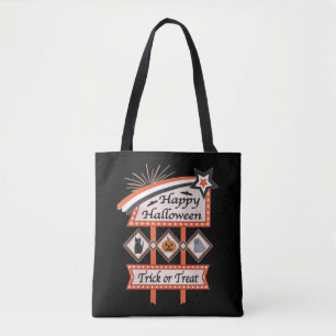 Retro Vintage Halloween Sign – Trick or Treat Tote Bag