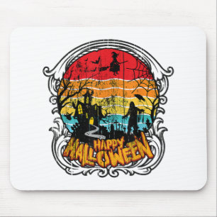 Retro Vintage Halloween - Vintage Halloween Mouse Pad
