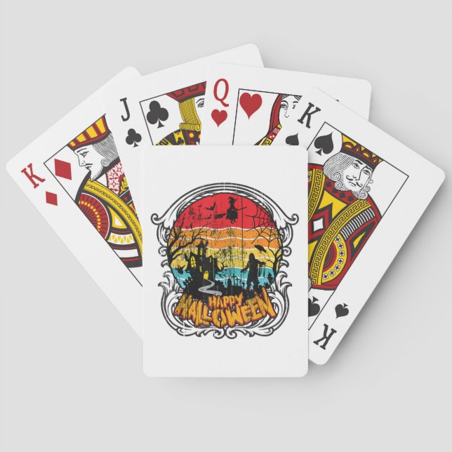 Retro Vintage Halloween - Vintage Halloween Playing Cards (Back)
