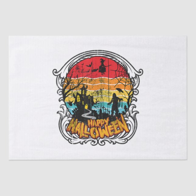 Retro Vintage Halloween - Vintage Halloween Tissue Paper (Front)