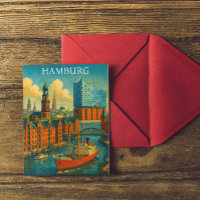 Retro Vintage Hamburg Germany Elbphilharmonie 