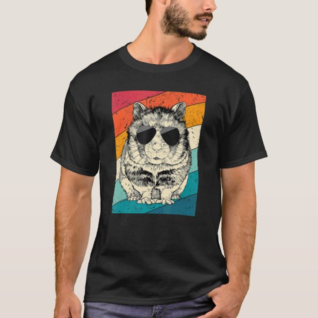 Retro Vintage Hamster with Sunglasses Animal T-Shirt (Front)