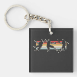 Retro Vintage Handball Player Keychain