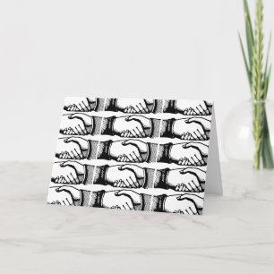 Retro Vintage Hands Handshake Congratulations Card