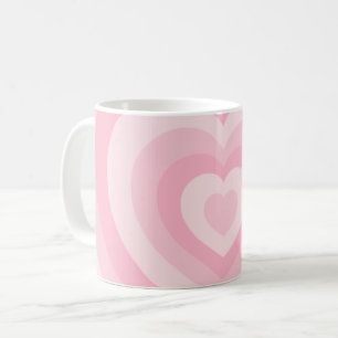 Retro Vintage Hearts Baby Pink Coffee Mug