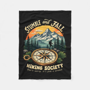 Retro Vintage Hiking And Climbing Costume Vintage Fleece Blanket