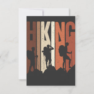 Retro Vintage Hiking Shirt Hiking Themed Adventure RSVP Card